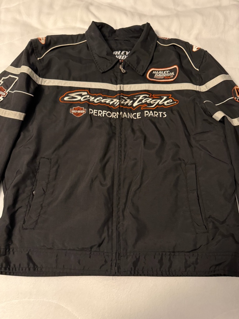 Harley-Davidson Black Performance 'Screamin' Eagle' Jacket with Orange Accents